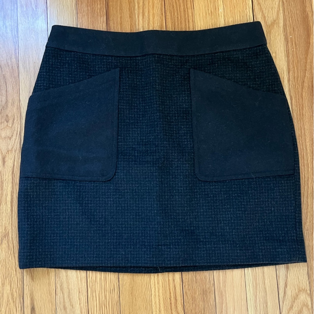 J.Crew Black Plaid Pocket Mini Skirt Size 8